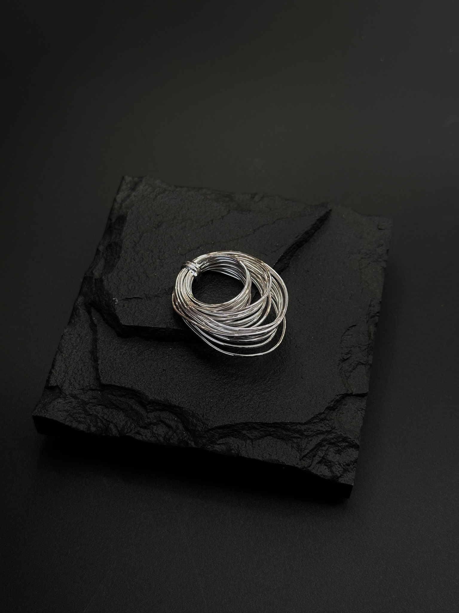 Кольцо из латуни в родиевом покрытии