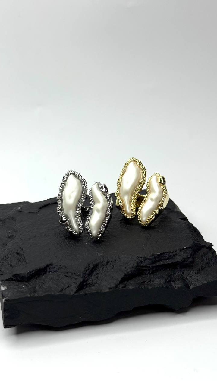 Кольцо из латуни в родиевом покрытии/в позолоте