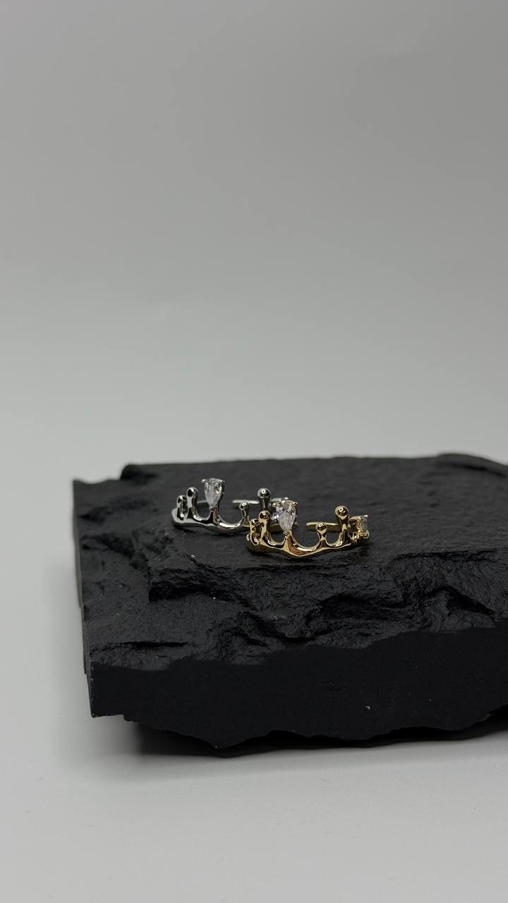 Кольцо из латуни в родиевом покрытии/в позолоте