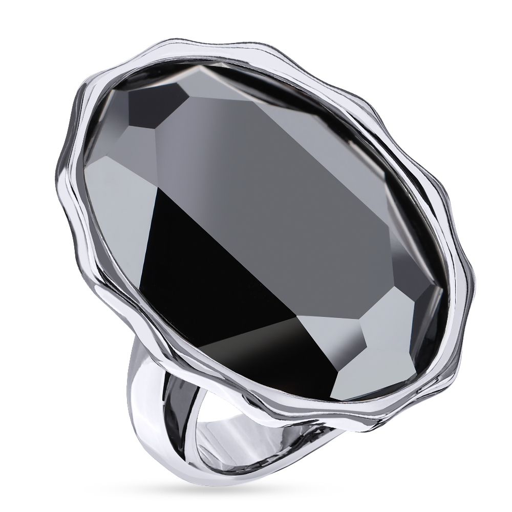 Кольцо Сияние (кристаллы SW гематит; покрытие родий)