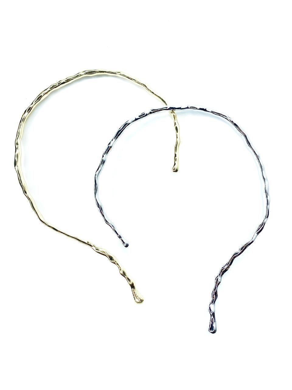 Колье из латуни в родиевом покрытии и позолоте