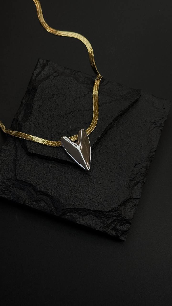 Колье из ювелирной стали биколорное