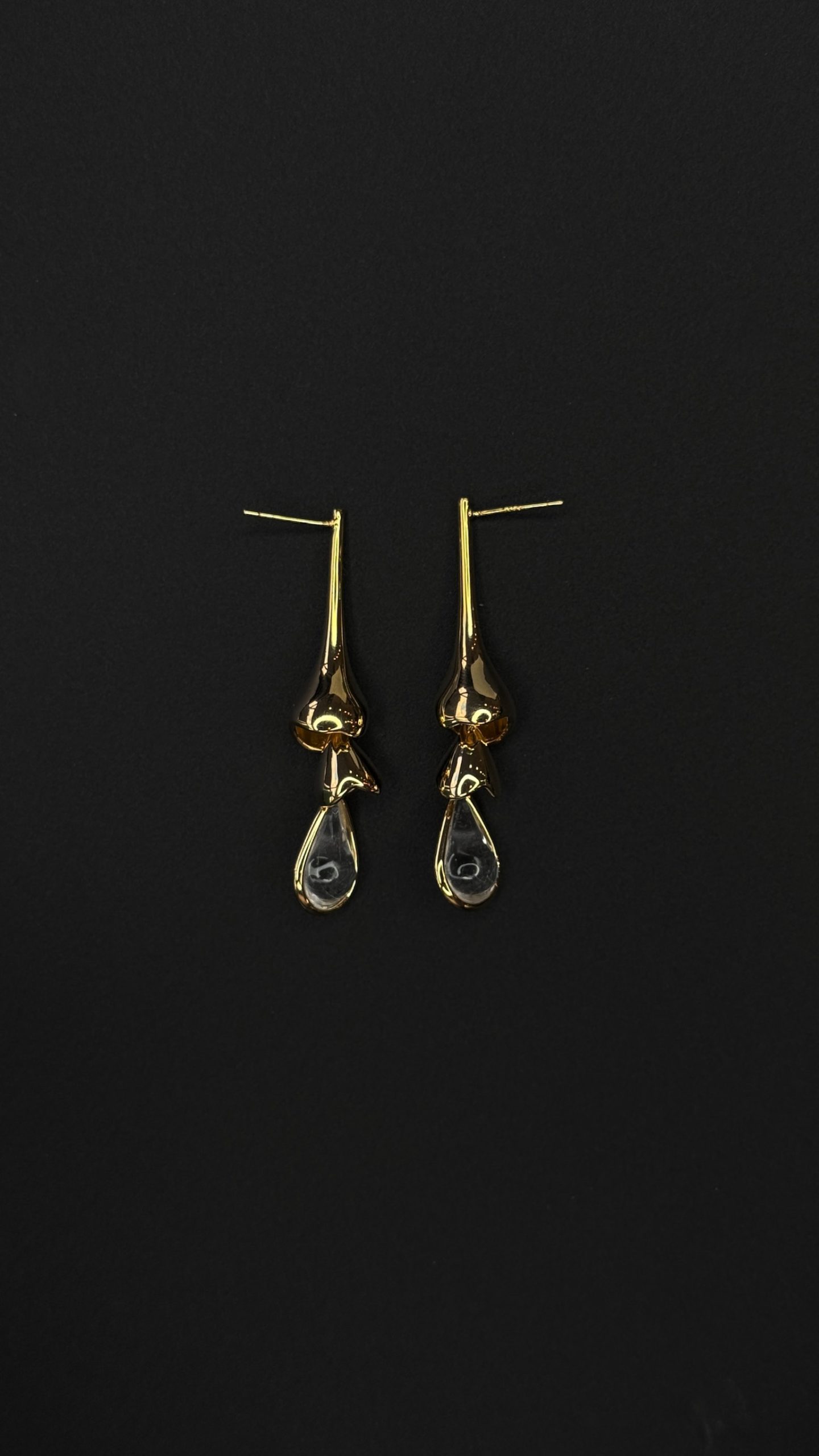 Серьги "елочки" из латуни в позолоте