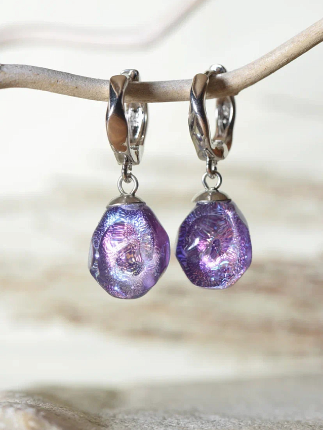 Серьги "Байкальские самоцветы" лаванда