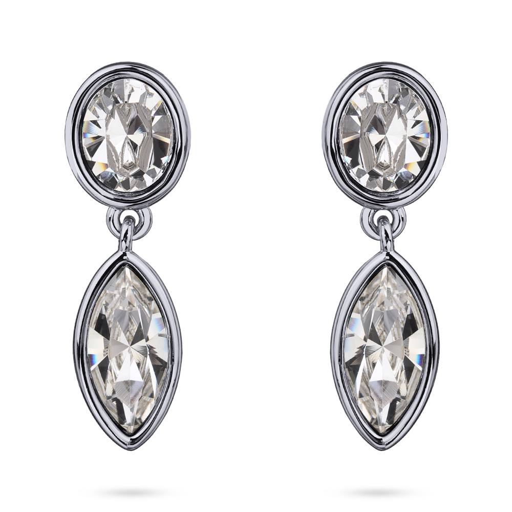 Серьги Эйва (кристаллы SW белые; покрытие родий)