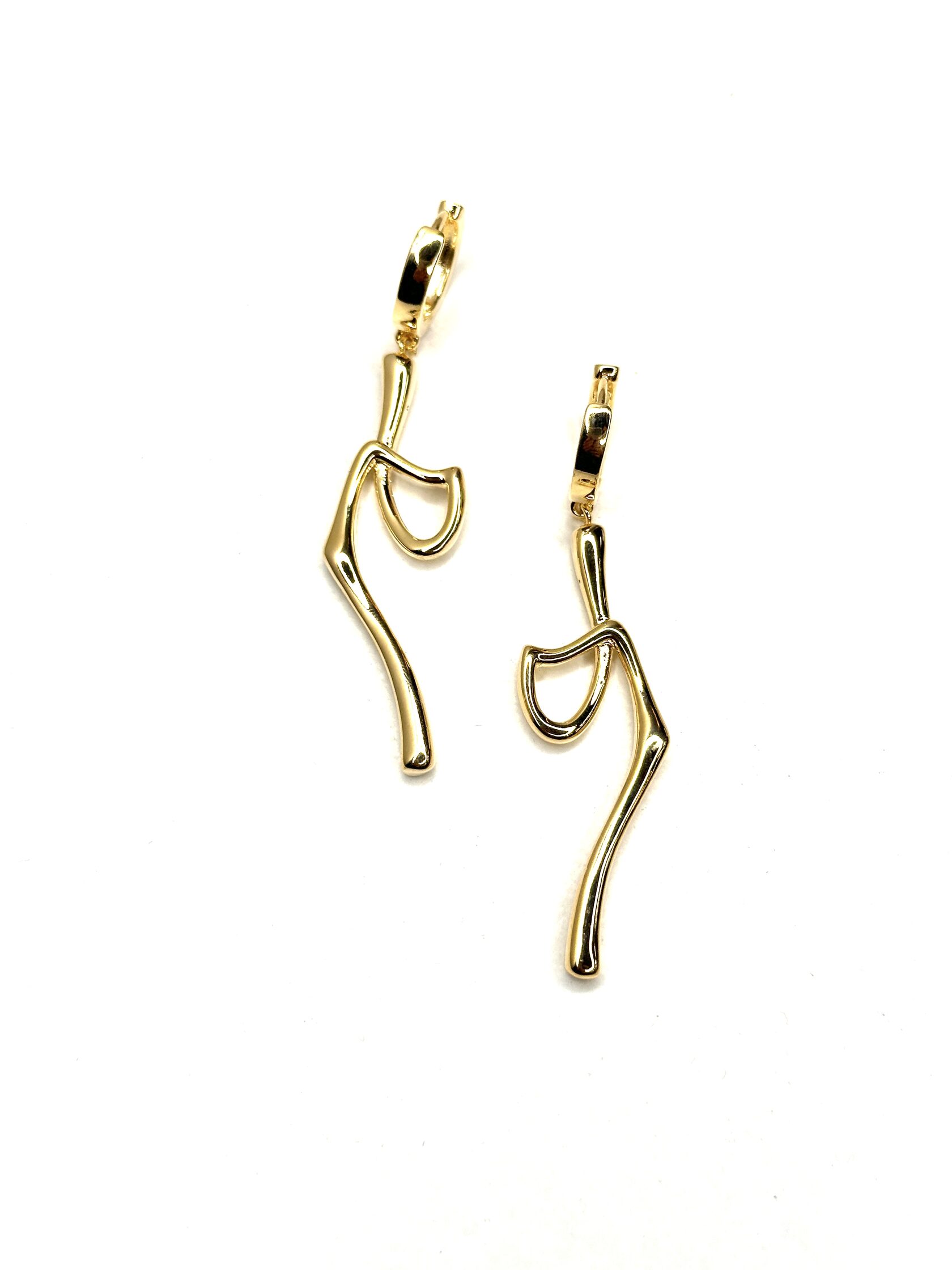 Серьги из латуни в позолоте