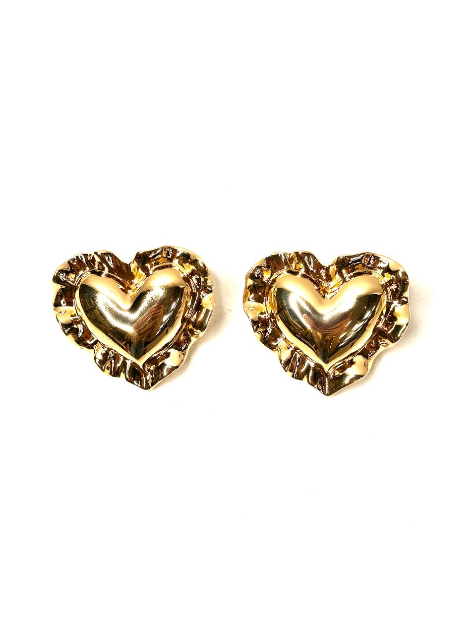 Серьги — гвоздики из латуни в позолоте