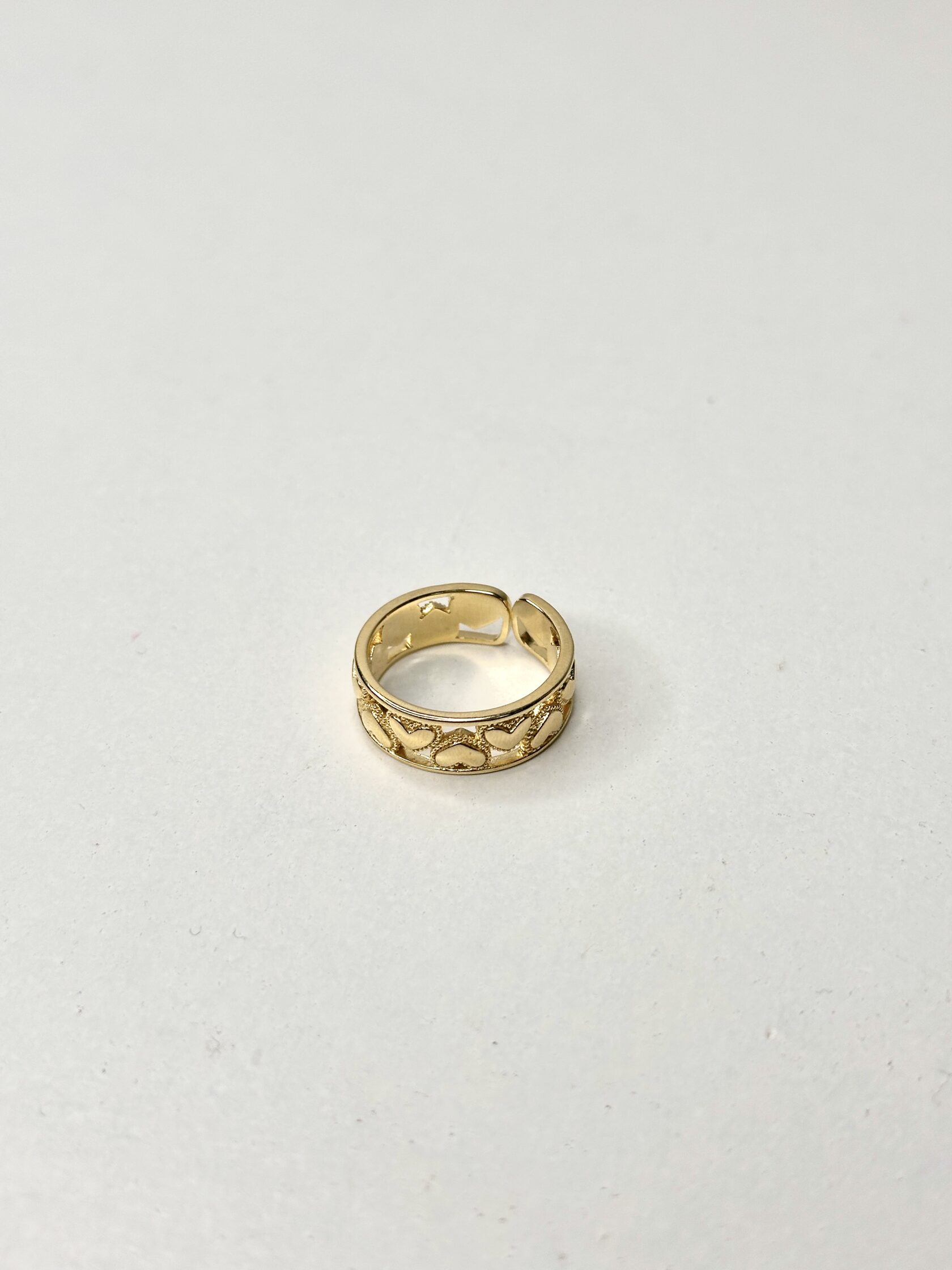 Кольцо из латуни с родиевым покрытием и позолоте