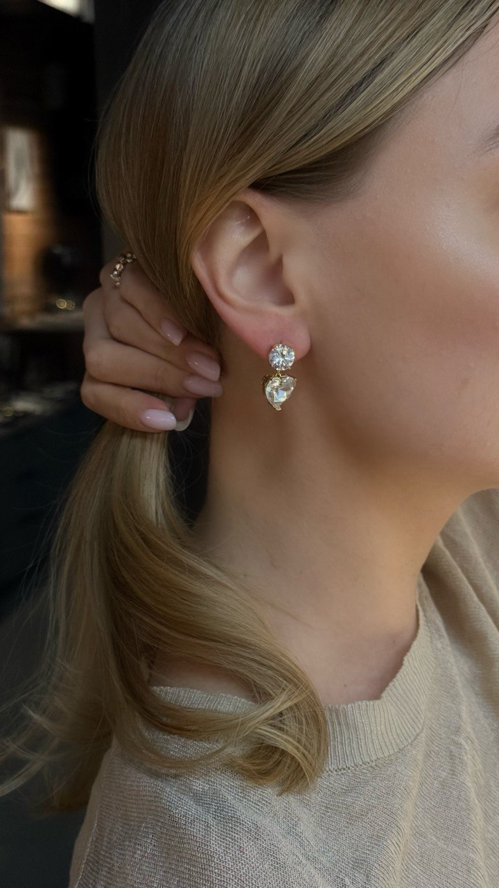 Серьги — гвоздики из латуни в позолоте