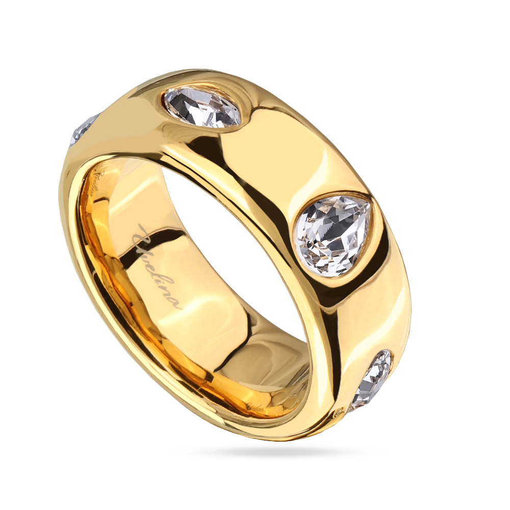 Кольцо Эйва (кристаллы SW белые; покрытие золото)