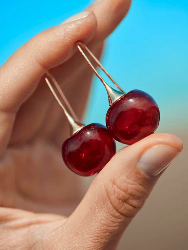 Серьги "Черешни" золотистые