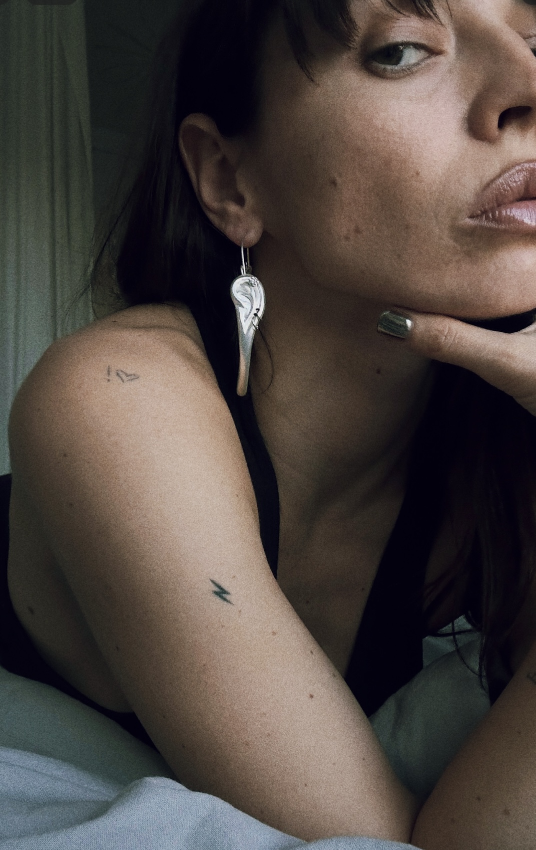 Серьги-конго из латуни