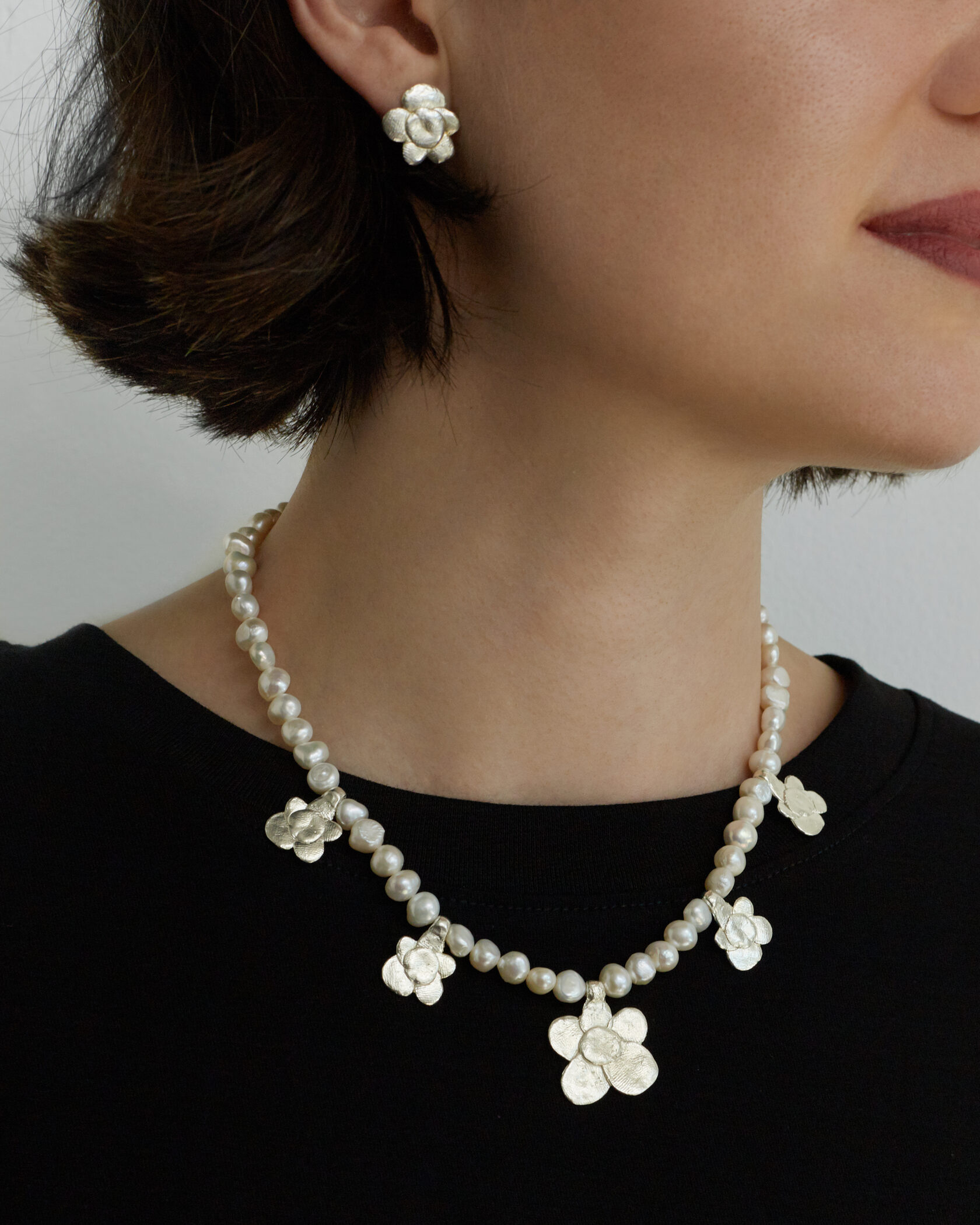 КОЛЬЕ из жемчуга с цветами