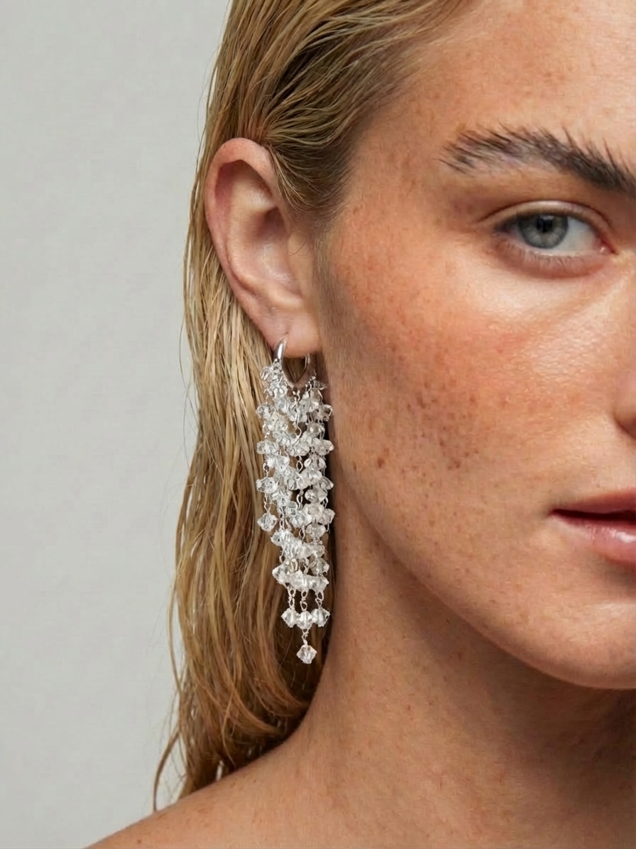 Серьги ПУЗЫРЬКИ ШАМПАНСКОГО в серебре