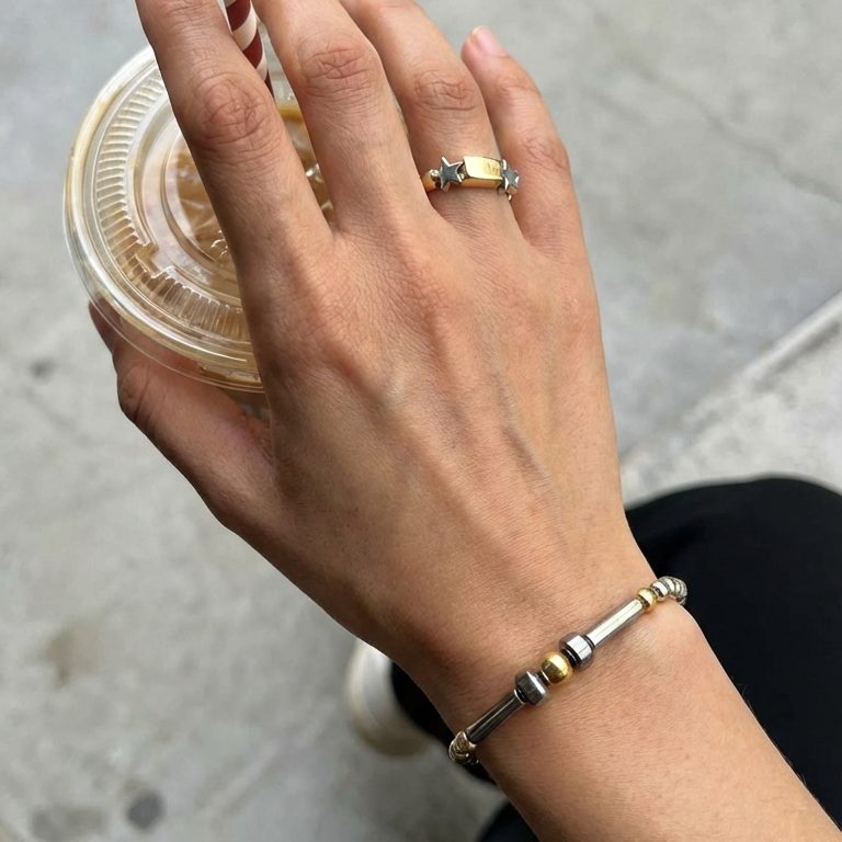 Комплект браслет и кольцо БИКОЛОРОЧКА