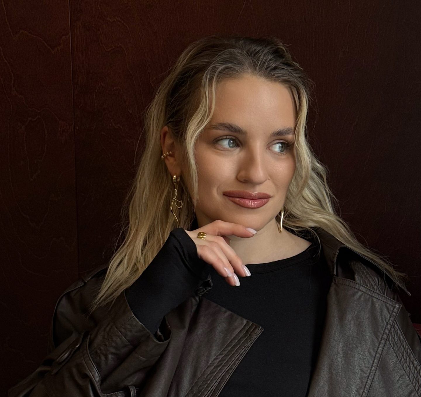 Серьги из латуни в позолоте