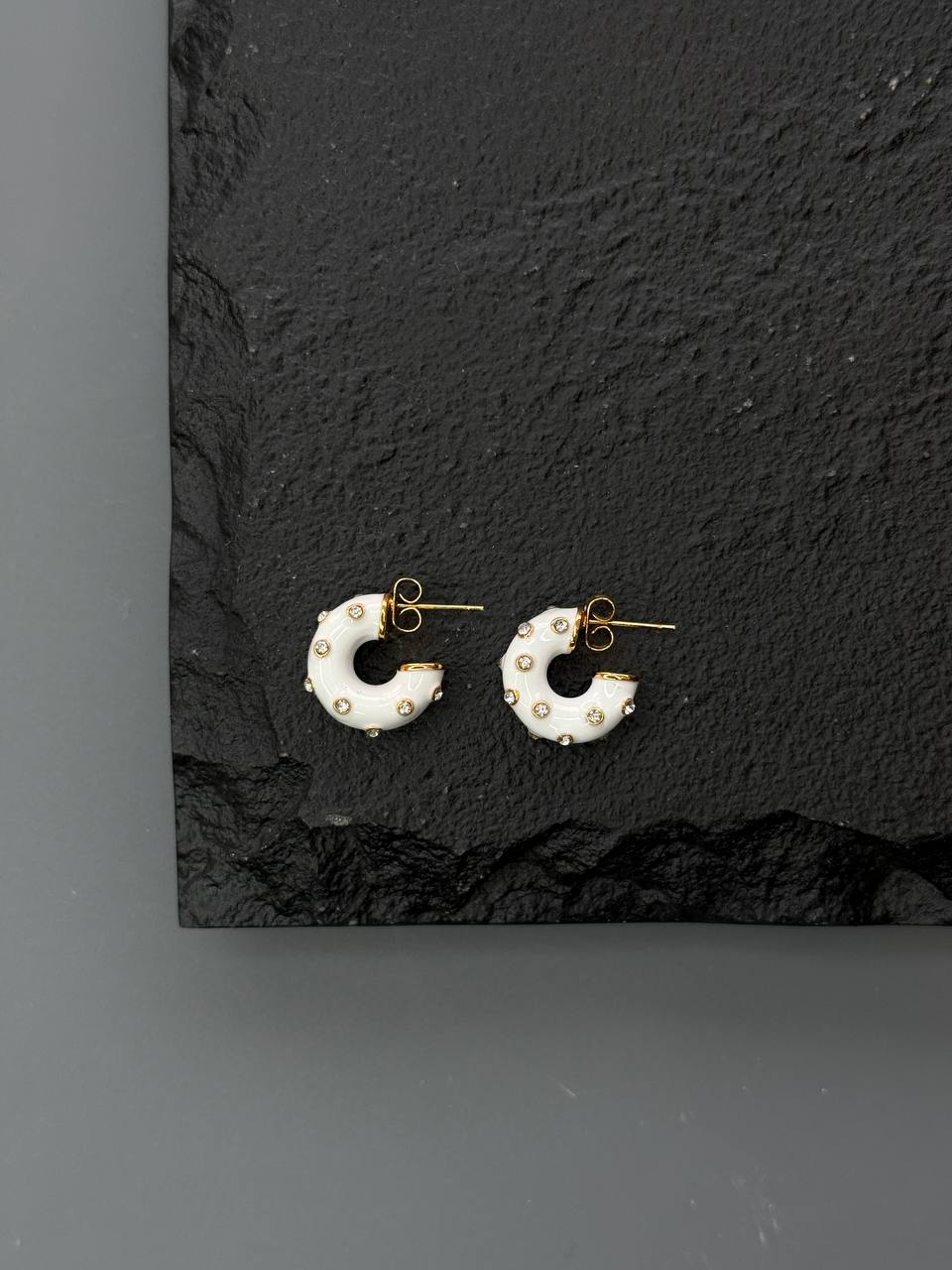 Серьги-гвоздики СНЕЖНЫЙ БАРС