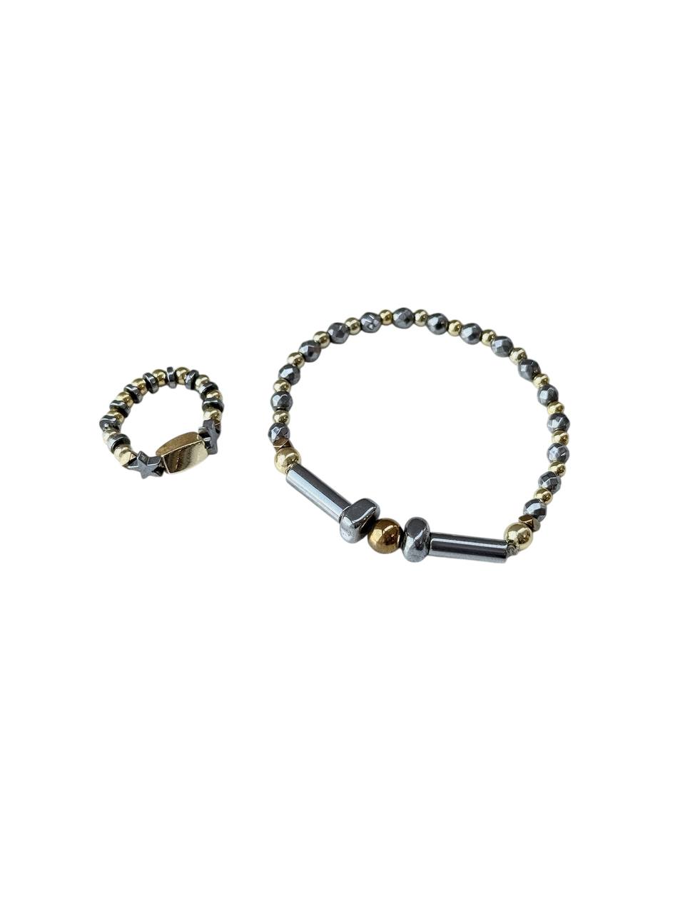 Комплект браслет и кольцо БИКОЛОРОЧКА