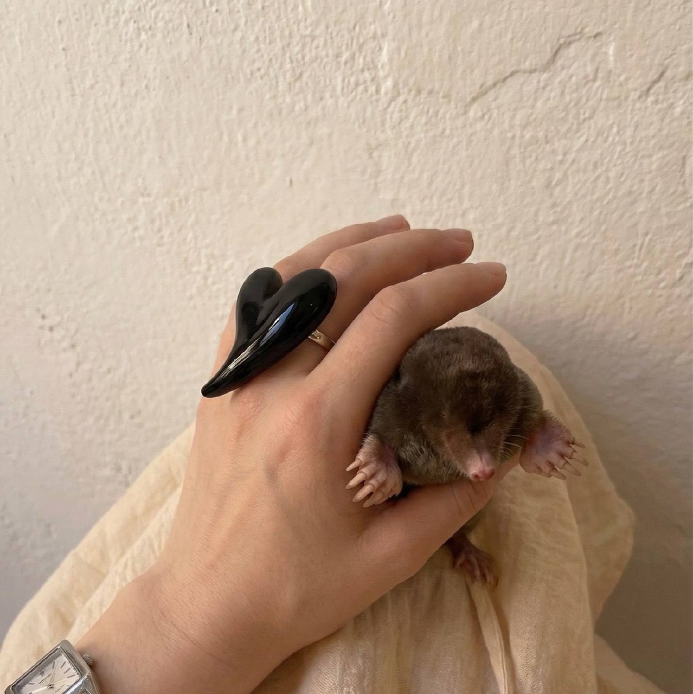 Кольцо ЧЕРНОЕ СЕРДЦЕ