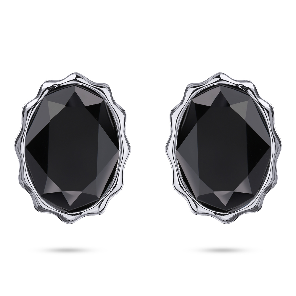 Пусеты Сияние (кристаллы SW гематит; покрытие родий)