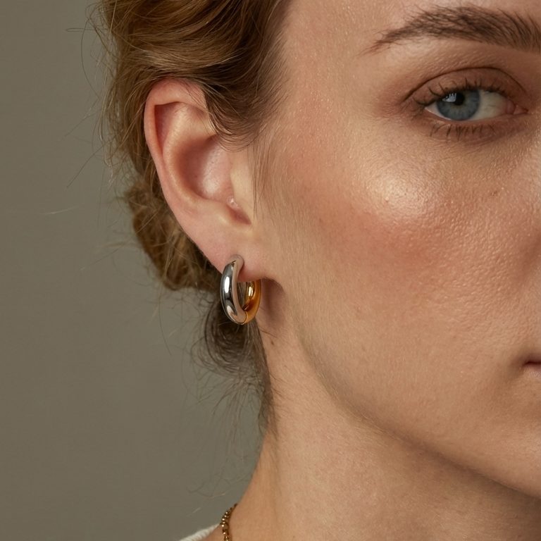 Серьги-конго БИКОЛОРОЧКА