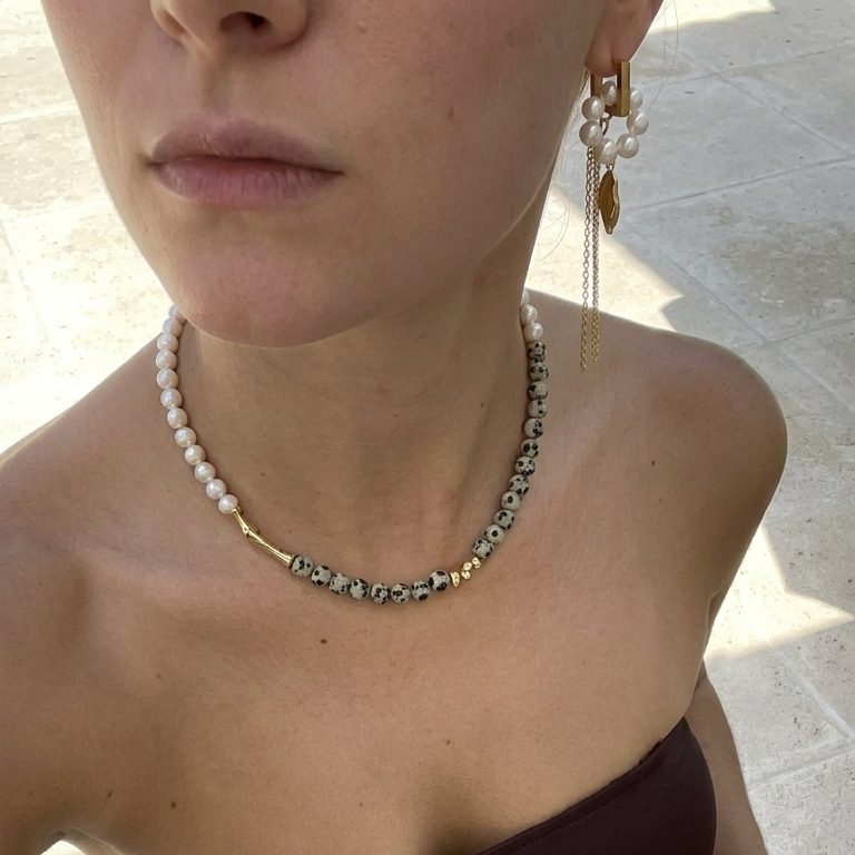 Чокер КЛАССИКА с яшмой в золоте