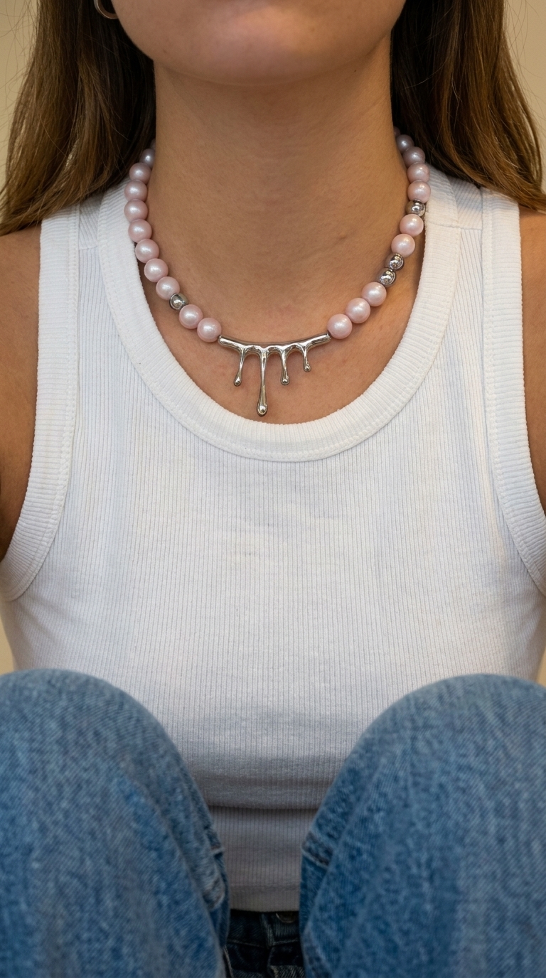 Колье РОЗОВАЯ ЛАВА