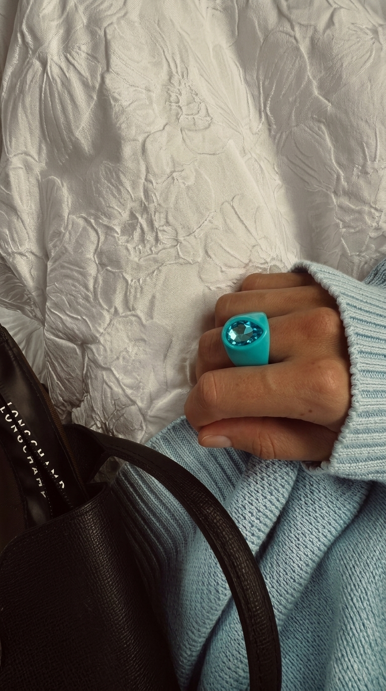 Кольцо НАСТРОЕНИЕ голубой