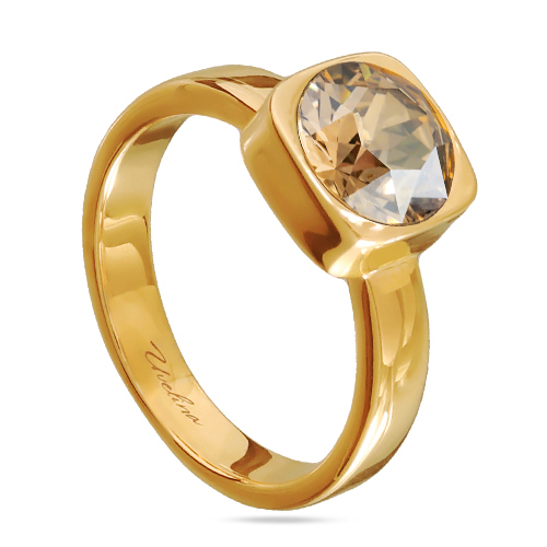 Кольцо Теннис (кристаллы SW шампань 8мм; покрытие золото)