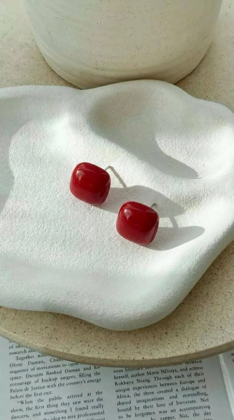 Серьги ЛЕДЕНЦОВЫЙ МИКС  красный